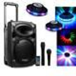 Enceinte Active - IBIZA SOUND - PORT8 - 20cm Subwoofer - 400W - Bluetooth et Effets OVNI
