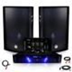 Pack Sono Ampli AMP-300 + HP BMS-12 de 2x600W Table de mix + Câbles