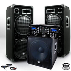 Pack Sono complet BM SONIC BMX-18215 3200W Caisson bi-amplifié + DJM250BT-MKII