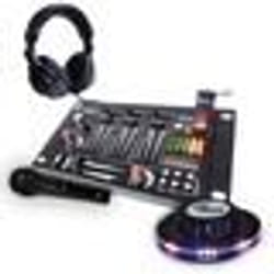 Kit table de mixage IBIZA SOUND - Contrôle MP3 - 4 voies - Casque - Micro - Jeu de lumière UFO