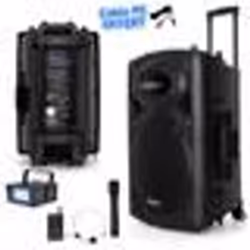 Enceinte Sono DJ Karaoké - IBIZA SOUND - PORT15VHF-BT - 800W - Bluetooth - 2 micros sans fil