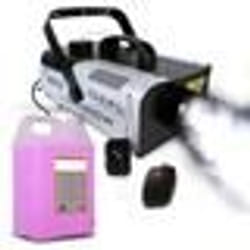 Machine à fumée 900 W avec 2 télécommandes + 5L de liquide pour Mega soirées