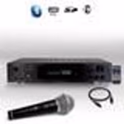 AMPLIFICATEUR HIFI & KARAOKE LTC ATM8000BT 5.2 - 4 x75W + 3 x20W Tuner FM Bluetooth USB + Câble Optique + MICRO