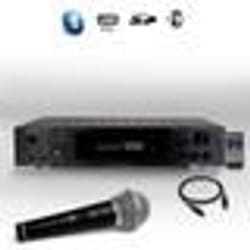 AMPLIFICATEUR HIFI & KARAOKE LTC ATM8000BT  5.2 - 4 x75W + 3 x20W Tuner FM Bluetooth USB + Câble Optique + MICRO