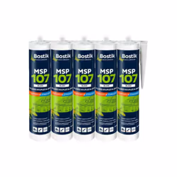 Présentation : Mastic Bostik MSP 107 Polymère blanc collage et d'étanchéité,supports humides x5 . Idéal pour le collage soupl ...