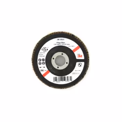Présentation : Disque 3M 566A à lamelles bombée grain 40 sont utilisés sur meuleuses d'angle pour l'arasage et l'ébavurage su ...