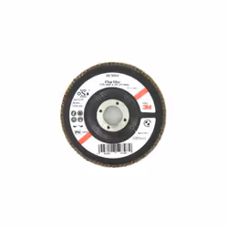 Présentation : Disque 3M 566A à lamelles bombée grain 60 sont utilisés sur meuleuses d'angle pour l'arasage et l'ébavurage su ...