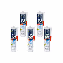 Présentation : Ce lot de 5 mastics BOSTIK MSP 106 Polymère fixation et étanchéité translucide est spécialement dédié au colla ...