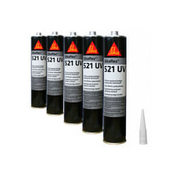 Sika - Colle mastic hybride flex 521 uv - Noir - 300ml - Lot de 5