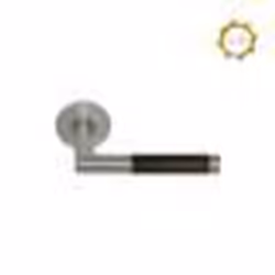 Poignées de porte modèle Sauterne - inox 304 brossé et wengé x2
