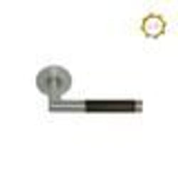 Poignées de porte modèle Sauterne - inox 304 brossé et wengé x2
