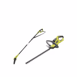 Description générale Le Pack RYOBI taille haie 18V One+ lithium OHT1845 - élagueur à chaîne sur perche 18V One+ OPP1820 - san ...
