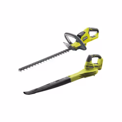 Description générale Pack RYOBI comprenant un taille-haie 18V One+ lithium OHT1845 et un souffleur 18V One+ OBL1820S, sans ba ...