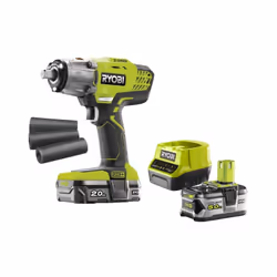 Description générale Pack RYOBI boulonneuse à chocs 18V One+ - 1 batterie 2.0Ah - 1 chargeur R18IW3-120S - 1 batterie 5.0Ah L ...