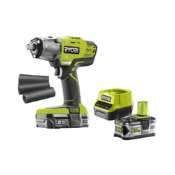 Pack Ryobi boulonneuse à chocs 18V One+ - 1 batterie 2.0Ah - 1 chargeur R18IW3-120S - 1 batterie 5.0Ah Lithium-ion RB18L50