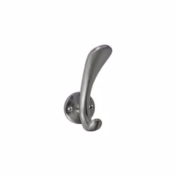 Patère courbe sur rosace de fixation - finition inox
