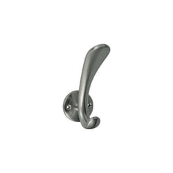 Patère courbe sur rosace de fixation - finition inox