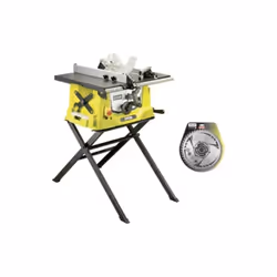 Présentation : Pack Ryobi scie sur table électrique 1800W 254mm piètement rétractable RTS1800S - lame carbure pour scies à co ...