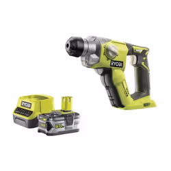 Présentation : Pack RYOBI marteau perforateur 18V One+ R18SDS-0 - 1 batterie One+ 5.0Ah - 1 chargeur rapide 2.0Ah RC18120-150 ...