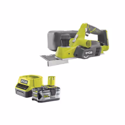 Présentation : Le pack RYOBI rabot 18V One+ 82mm R18PL-0 - 1 batterie 5.0Ah - 1 chargeur rapide 2.0Ah RC18120-150 est idéal p ...