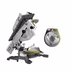 Présentation : Pack RYOBI scie sur table et onglet électrique 1800W 254mm RTMS1800-G - lame carbure pour scies à coupe d'ongl ...