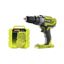 Pack RYOBI Perceuse à percussion 18V Oneplus R18PD3-0 - coffret 127 accessoires de vissage perçage RAK127DDSD