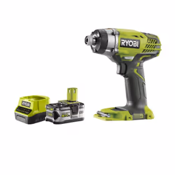 Présentation : Pack RYOBI Visseuse à choc 18V One+ R18ID3-0 - 1 batterie 5.0Ah - 1 chargeur rapide 2.0Ah RC18120-150 avec un  ...