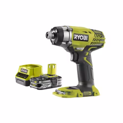 Présentation : Pack RYOBI Visseuse à choc 18V One+ R18ID3-0 - 1 Batterie 2.5Ah - 1 Chargeur rapide RC18120-125 , avec un coup ...