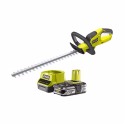 Description générale Pack RYOBI Taille-haies 18V One+ OHT1845, comprenant un taille-haies 18 Volts, une batterie de 2,5 Ah et ...