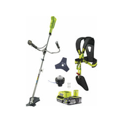 Pack Ryobi débroussailleuse 18V One+ OBC1820B - 1 Batterie 2.5Ah - 1 Chargeur rapide RC18120-125