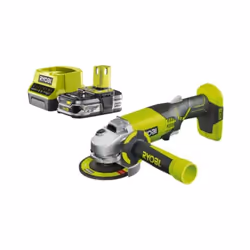 PrÈsentation : Pack RYOBI Meuleuse d'angle 18 V OnePlus R18AG-0 - 1 Batterie 2.5Ah - 1 Chargeur rapide RC18120-125 , Meuleuse ...