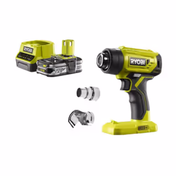 Présentation : Pack RYOBI Pistolet à air chaud 18V R18HG-0 - 1 Batterie 2.5Ah - 1 Chargeur rapide RC18120-125 , Pack idéal po ...