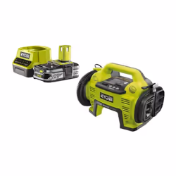 Présentation : Pack RYOBI Compresseur18V 10.3bars One+ R18I-0 - 1 Batterie 2.5Ah - 1 Chargeur rapide RC18120-125 , ce compres ...