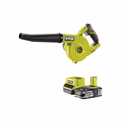 Présentation : Pack RYOBI Souffleur d'atelier 18V One+ R18TB-0 - 1 Batterie 2.5Ah - 1 Chargeur rapide RC18120-125 , un souffl ...