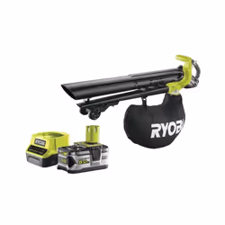 Description générale Pack RYOBI Souffleur aspiro-broyeur 18V One+ Brushless OBV18 - 1 batterie 5.0Ah - 1 chargeur rapide 2.0A ...