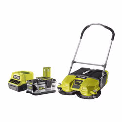 Présentation : Pack RYOBI Balayeuse motorisée 18V One+ R18SW3-0G - 1 batterie 5.0Ah - 1 chargeur rapide 2.0Ah RC18120-150 , C ...