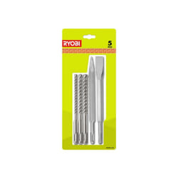 Kit 3 forets plus 2 burins sds+ - RAKSP05 - Ryobi