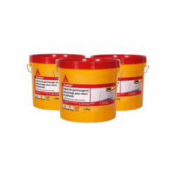 Présentation : Lot de 3 enduits de garnissage SIKA SikaWall Rebouchage et réparation pour murs et plafonds en pâte - 1,5Kg, p ...
