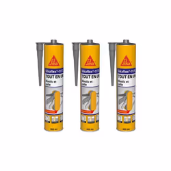 Lot de 3 mastics colle multi-usages SIKA Sikaflex 11 FC Purform - Gris béton - 300 ml