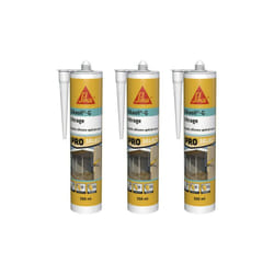 Lot de 3 mastics élastiques silicone Sika Sika sil g - Transparent - 300ml