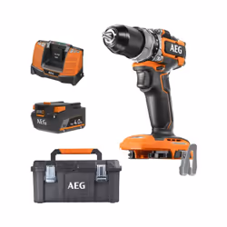 P résentation : Pack AEG 18V - Perceuse percussion Brushless Subcompact - Batterie 4.0 Ah - Chargeur - Caisse de rangement ,  ...