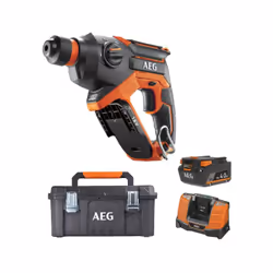 P résentation : Pack AEG 18V - Perforateur Burineur SDS Plus Compact 1,5 J - Batterie 4.0 Ah - Chargeur - Caisse de rangement ...