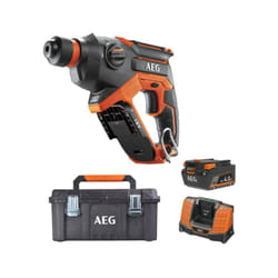 Pack AEG 18V - Perforateur Burineur SDS Plus Compact 1,5 J - Batterie 4.0 Ah - Chargeur - Caisse de rangement