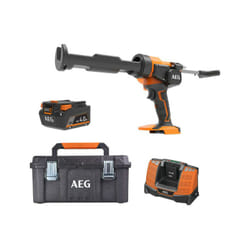 Pack AEG 18V - Pistolet à silicone - Batterie 4.0 Ah - Chargeur - Caisse de rangement