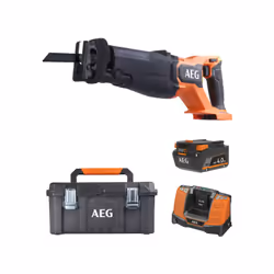 P résentation : Pack AEG 18V - Scie sabre Brushless 32 mm - Batterie 4.0 Ah - Chargeur - Caisse de rangement , cette scie sab ...