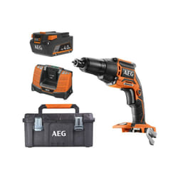AEG - Pack 18V - Visseuse plaquiste Brushless - Batterie 4.0 Ah - Chargeur - Caisse de rangement