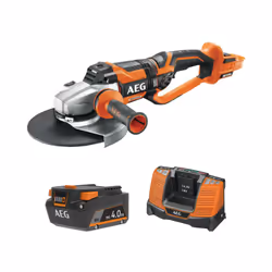 P résentation : Pack AEG 18V - Meuleuse Brushless 230mm - Batterie 4.0 Ah - Chargeur , pour réaliser vos travaux de meulage e ...