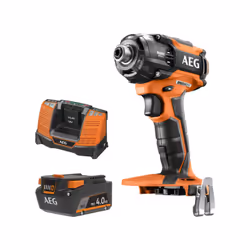 P résentation : Pack AEG 18V - Visseuse à chocs oléopneumatique Brushless - Batterie 4.0 Ah - Chargeur , grâce à son moteur B ...