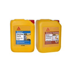Sika - Pack Maçonnerie Hydrofuge de masse liquide Cem 5L - Résine d'adhérence Latex evolution 5L