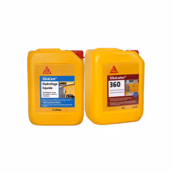 Présentation : Pack Maçonnerie SIKA - Hydrofuge de masse liquide SikaCem 5L - Résine d'accrochage SikaLatex 360 - 5L , pour i ...